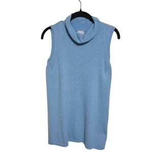 Chico's Zenergy 2 Large Wild Poppy Blue Cotton Cashmere Turtleneck Tank Top
